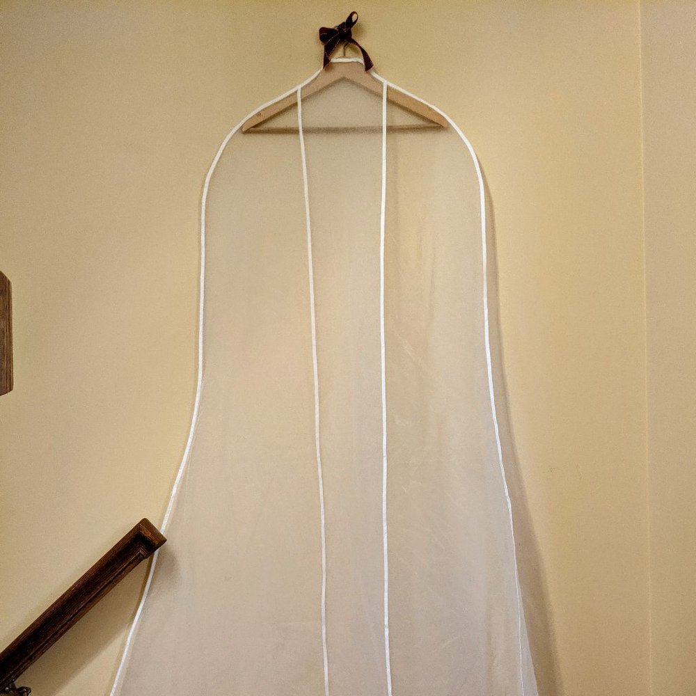 Ivory Meshed Fabric Garment Bag for Wedding or Prom Dresses